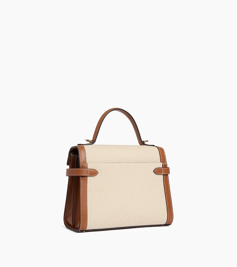 Sac Emilie double rabat Le Tanneur Toile Coton et Cuir