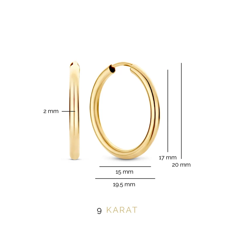 Beloro Jewels La Rinascente Femmes Créoles Or 9 carats BO360050