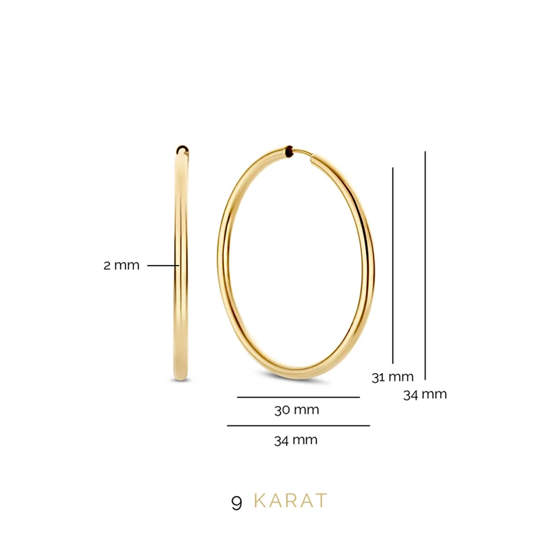 Beloro Jewels La Rinascente Femmes Créoles Or 9 carats BO360049