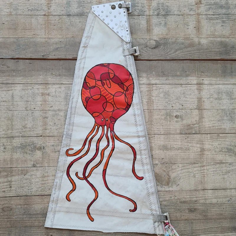 Poulpe, Peinture sur voile par Cécile Colombo