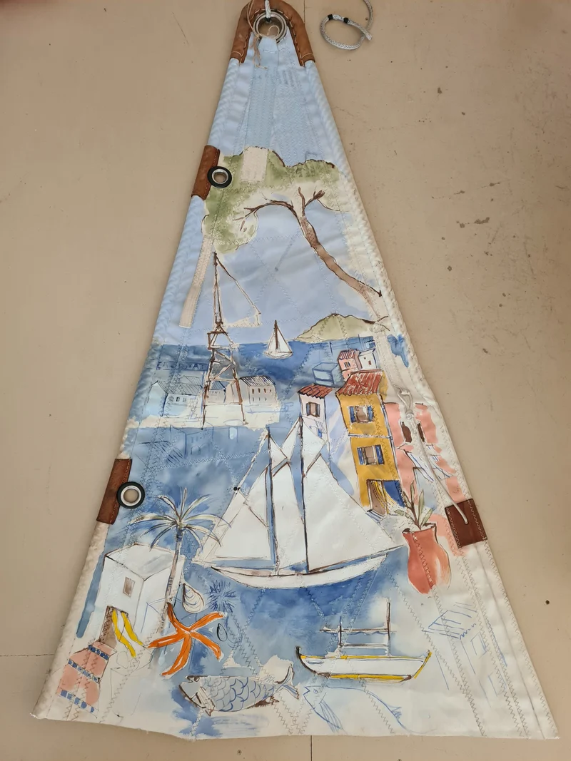 Peinture sur voile , Port de La Ciotat, par Cécile Colombo