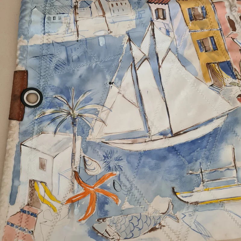 Peinture sur voile , Port de La Ciotat, par Cécile Colombo