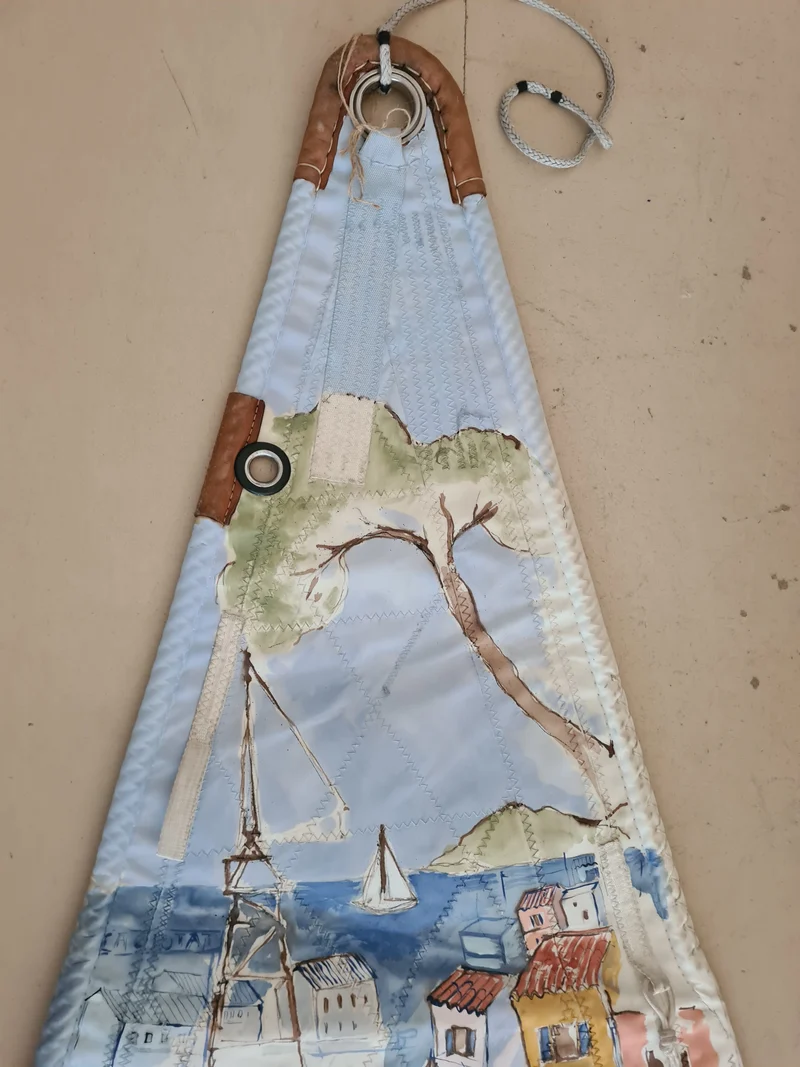 Peinture sur voile , Port de La Ciotat, par Cécile Colombo