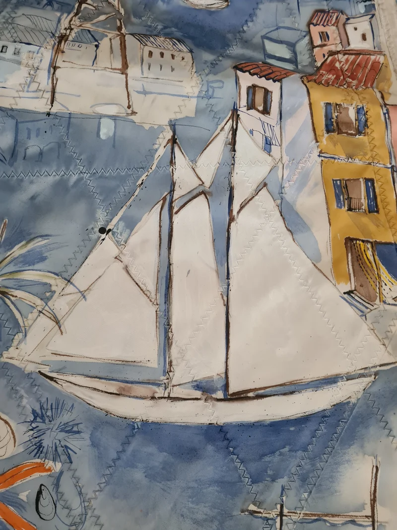 Peinture sur voile , Port de La Ciotat, par Cécile Colombo