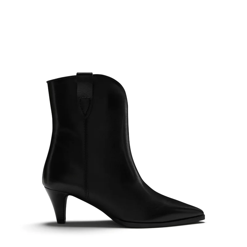 Isabel Bernard Bottes Louane en cuir de veau noir IB53009-001-37