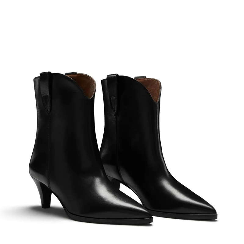 Isabel Bernard Bottes Louane en cuir de veau noir IB53009-001-37