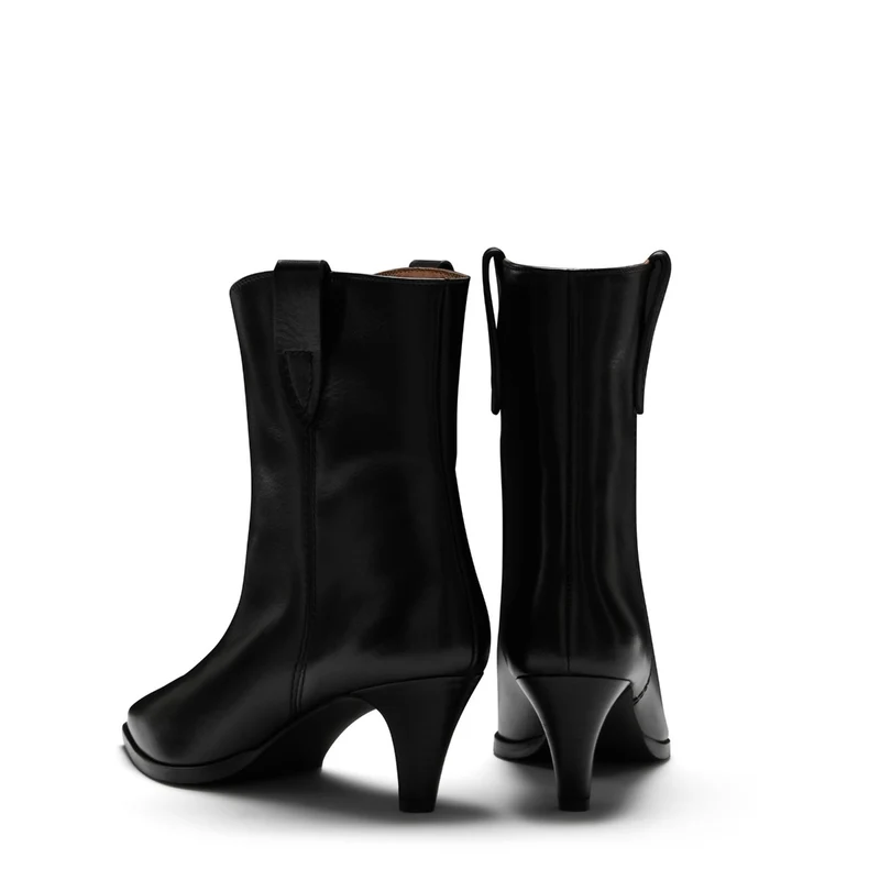 Isabel Bernard Bottes Louane en cuir de veau noir IB53009-001-37