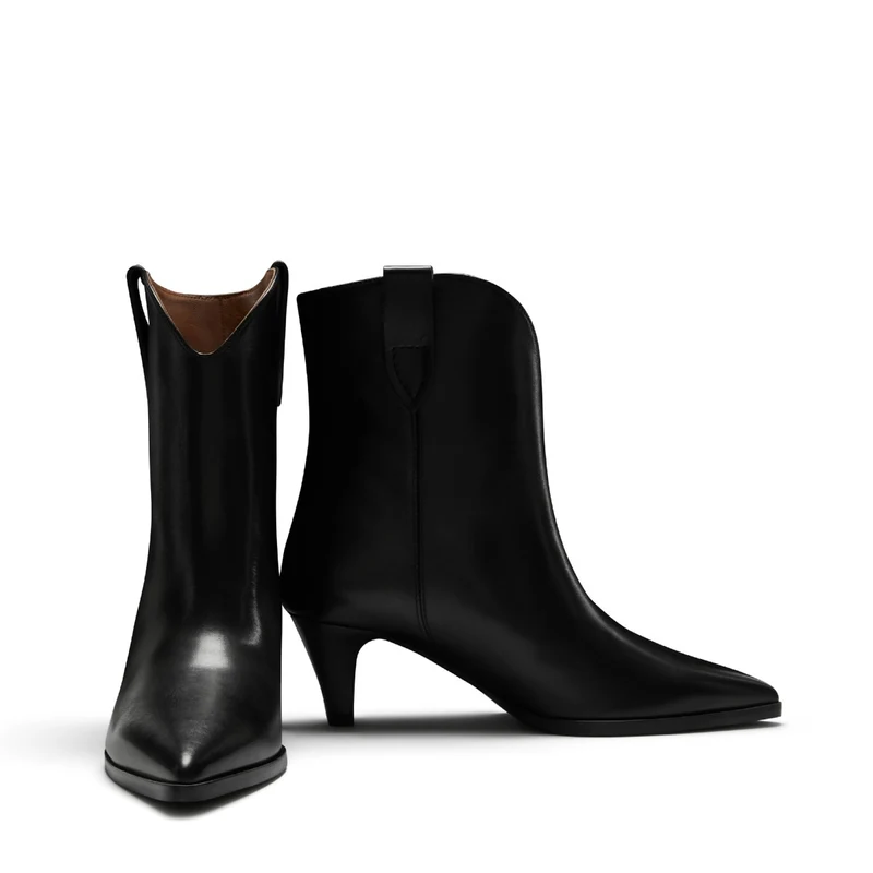 Isabel Bernard Bottes Louane en cuir de veau noir IB53009-001-37