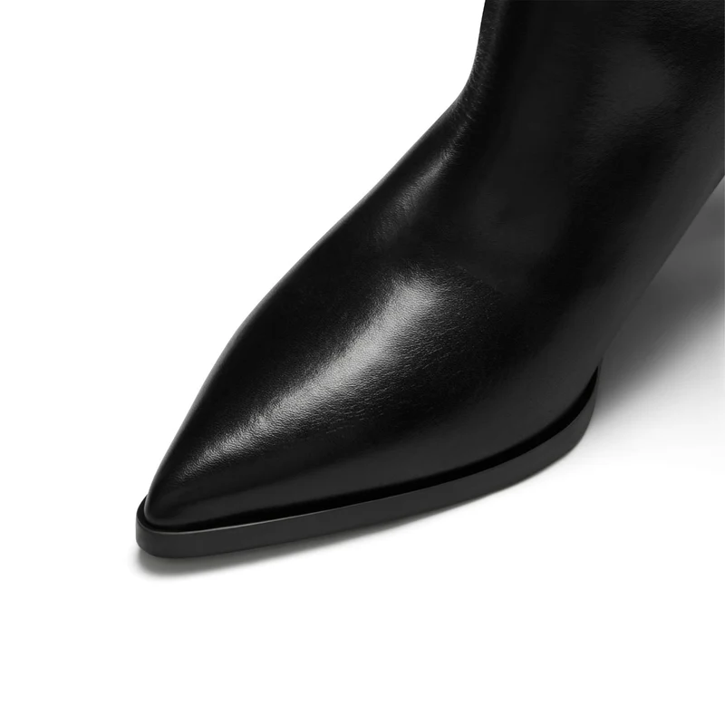 Isabel Bernard Bottes Louane en cuir de veau noir IB53009-001-37