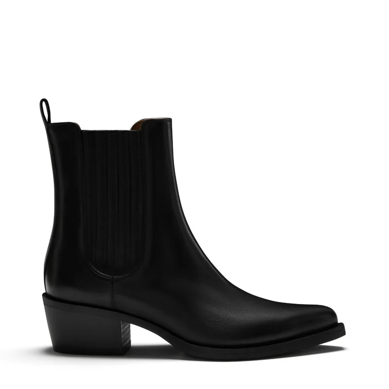 Isabel Bernard Bottes Amandine en cuir de veau noir IB53010-001-38