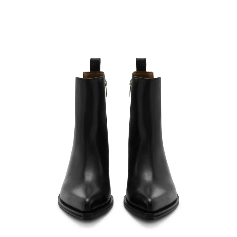 Isabel Bernard Bottes Amandine en cuir de veau noir IB53010-001-38