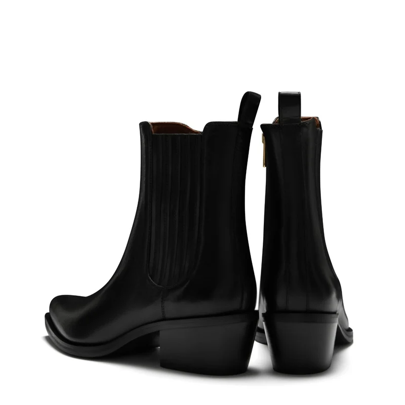 Isabel Bernard Bottes Amandine en cuir de veau noir IB53010-001-38
