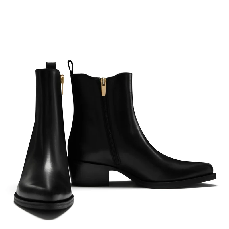 Isabel Bernard Bottes Amandine en cuir de veau noir IB53010-001-38