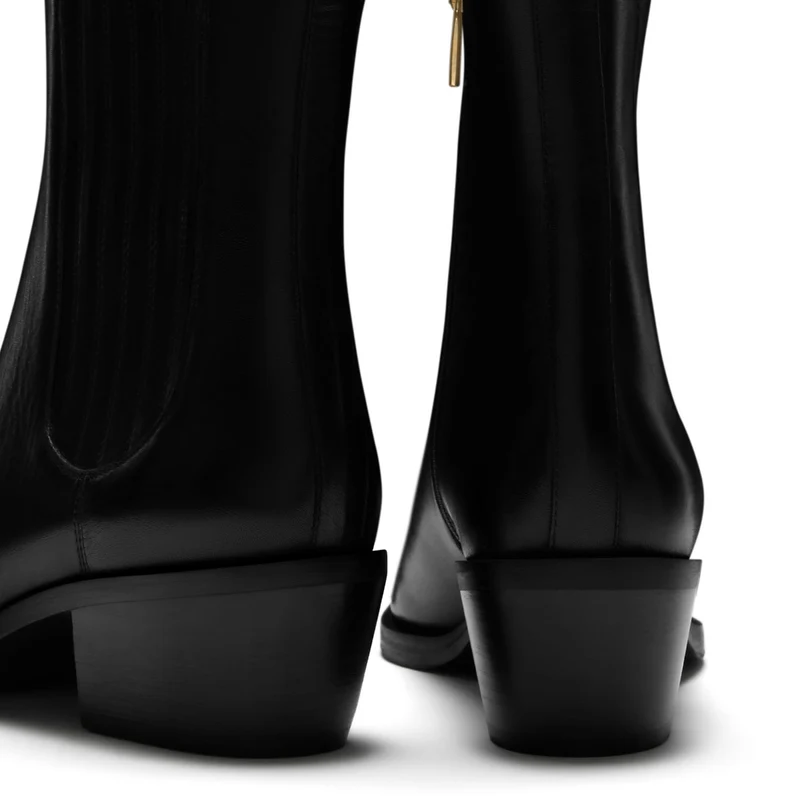Isabel Bernard Bottes Amandine en cuir de veau noir IB53010-001-38