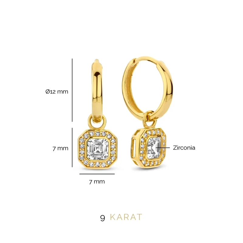 Beloro Jewels Monte Napoleone Femmes Créoles Or 9 carats BO360041