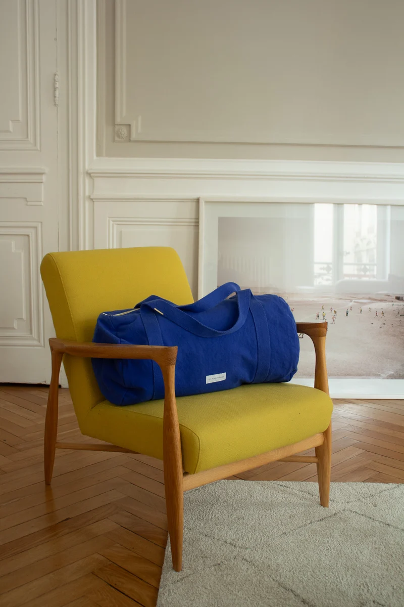 Sac bowling en coton bio bleu outremer