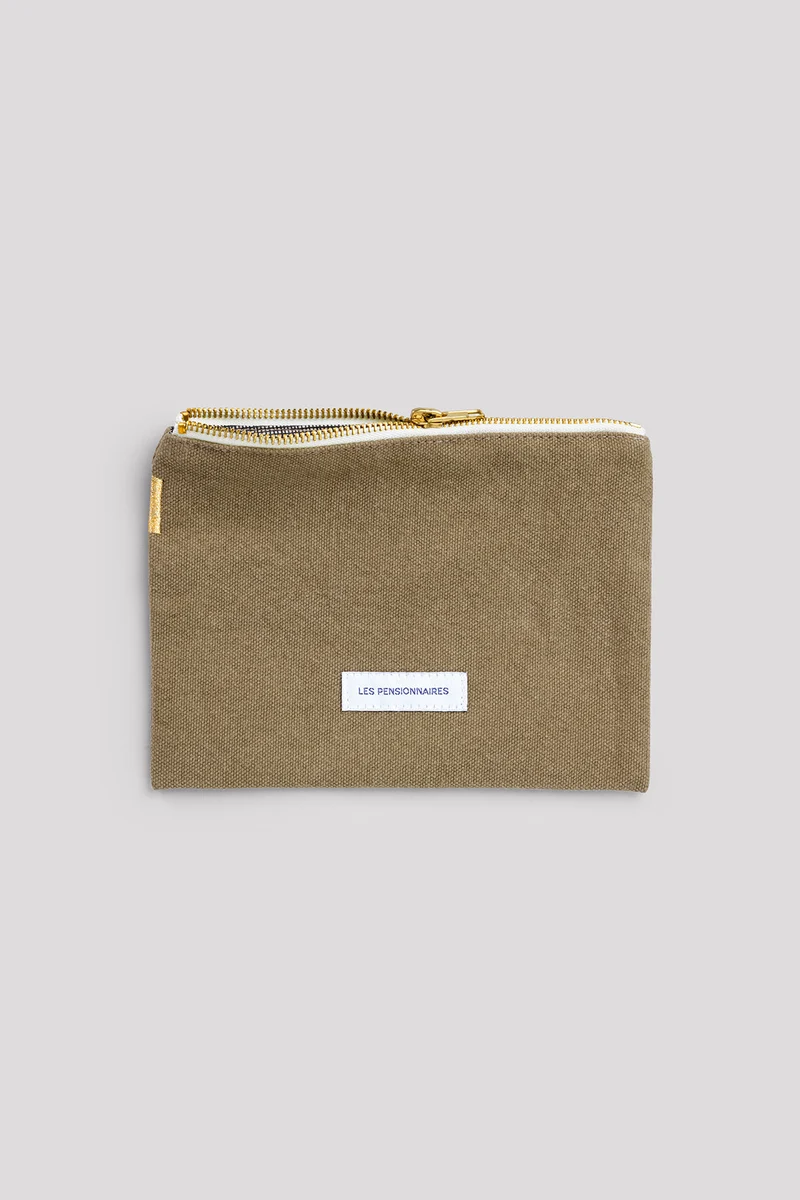 Petite pochette en toile de coton bio vert tilleul