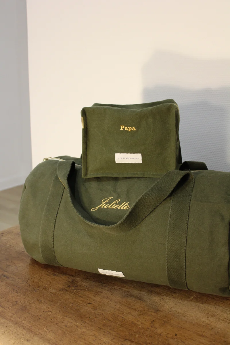 Sac bowling en coton bio vert câpre