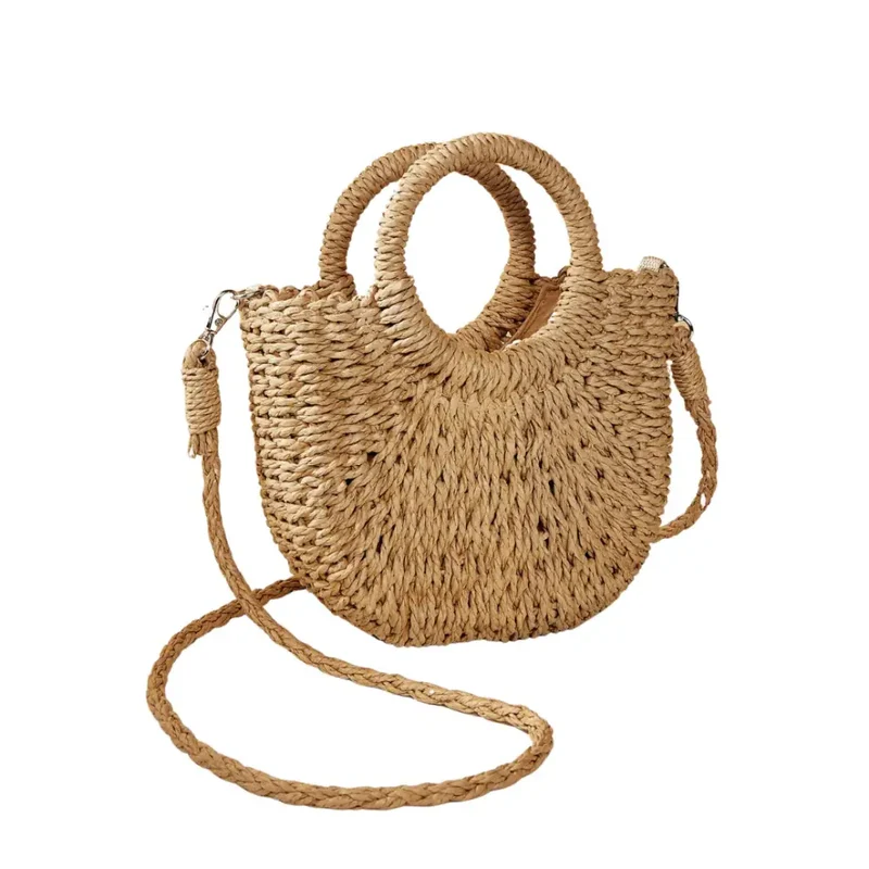 Sac demi lune en paille - Amaya