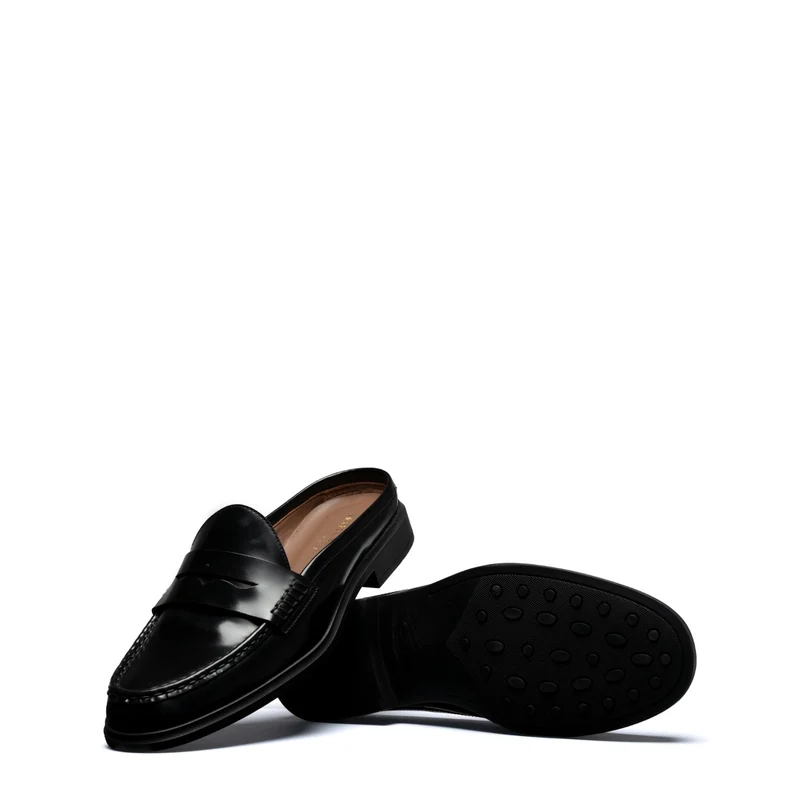 Isabel Bernard Vendôme Blandine mules noires en cuir spazzolato IB51016-601-35
