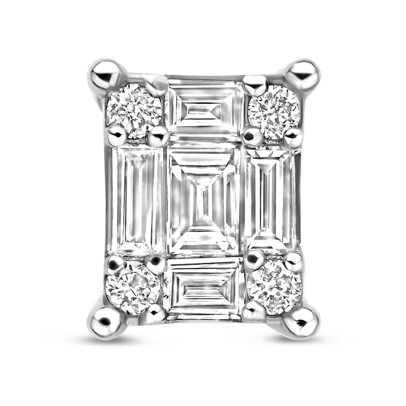 Isabel Bernard De la Paix Clous d'oreilles De la Paix Maxime en or blanc 14 carats avec diamant 0,22 carat IBD360031