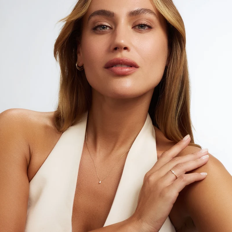 Isabel Bernard De la Paix Collier De la Paix Eloise en or 14 carats avec diamant 0,1 carat IBD350025