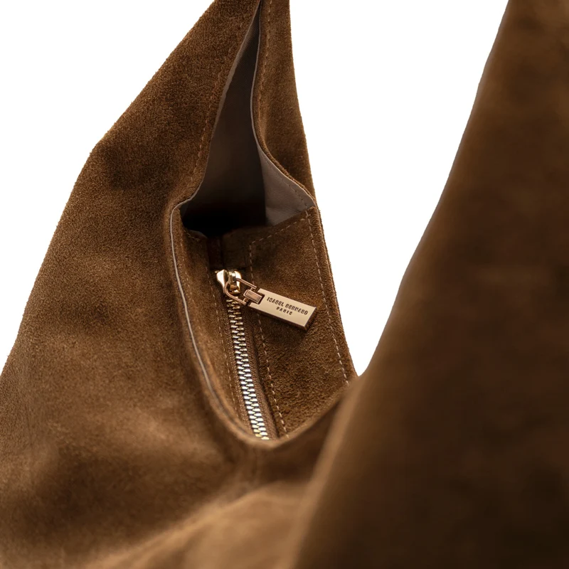 Isabel Bernard Honoré Grace sac bandoulière en suède marron IB25093-130