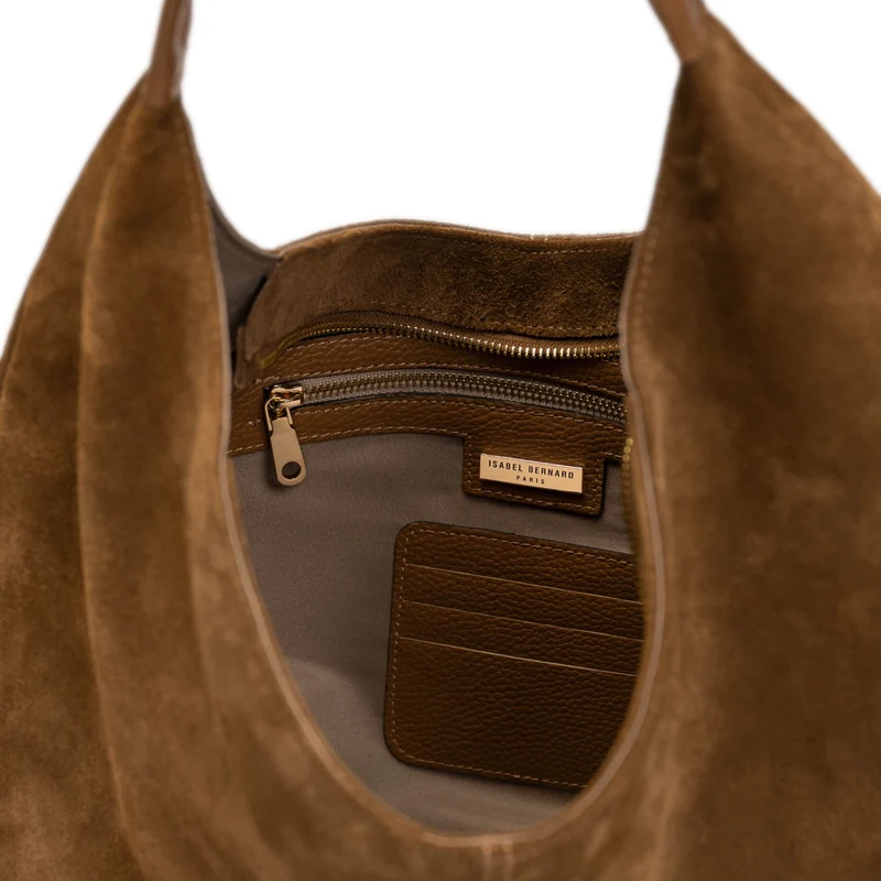 Isabel Bernard Honoré Grace sac bandoulière en suède marron IB25093-130