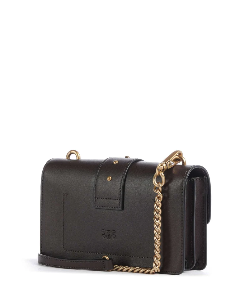 Pinko Love One Mini New Buckle Sac bandoulière marrone marasca/antique gold