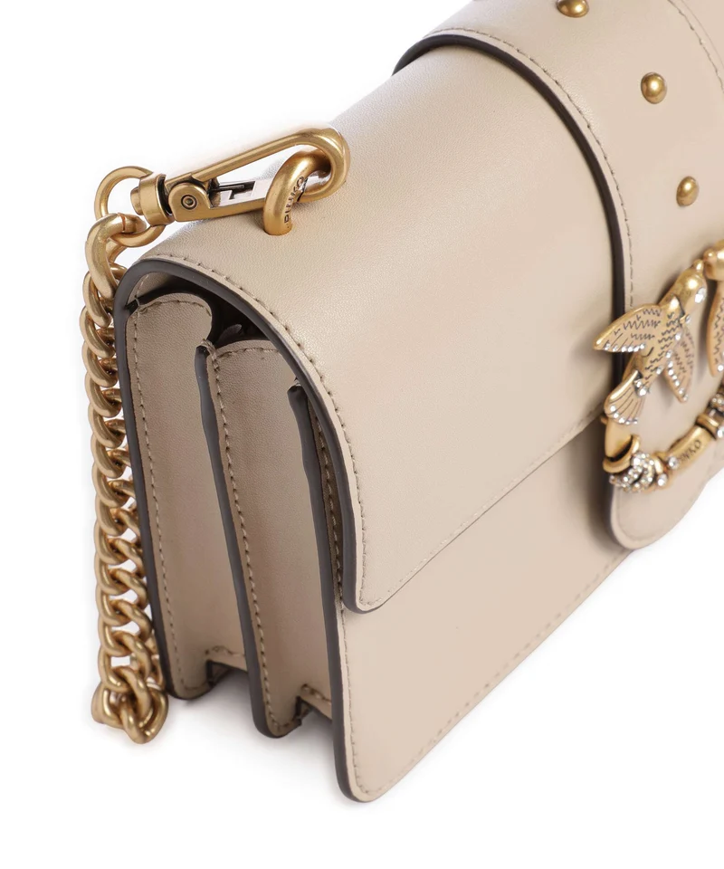Pinko Love One Mini New Buckle Sac bandoulière beige/grigio fumo/antique gold