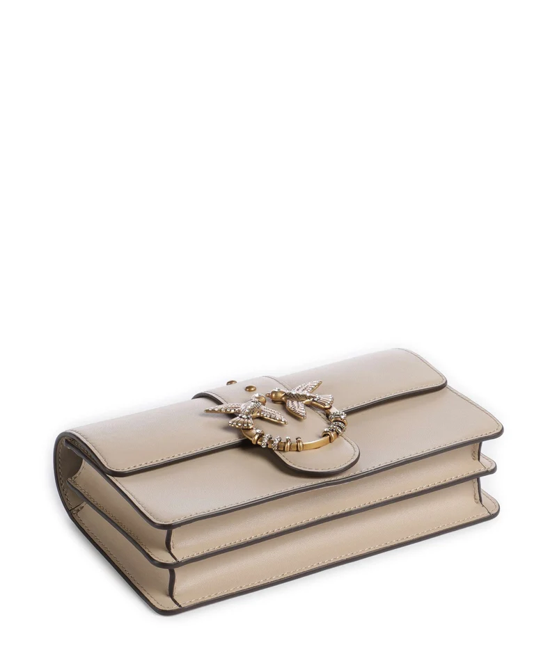 Pinko Love One Mini New Buckle Sac bandoulière beige/grigio fumo/antique gold