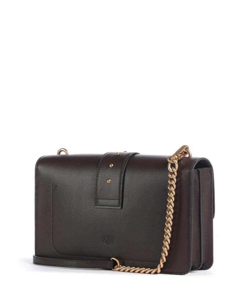 Pinko Love One Classic New Buckle Sac bandoulière marrone marasca/antique gold