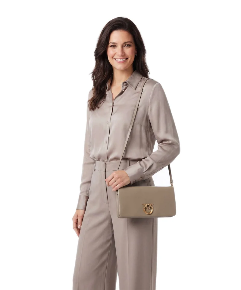 Pinko Click Soft Classic Sac bandoulière grigio talpa/antique gold