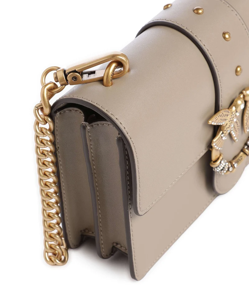 Pinko Love One Mini New Buckle Sac bandoulière grigio talpa/antique gold