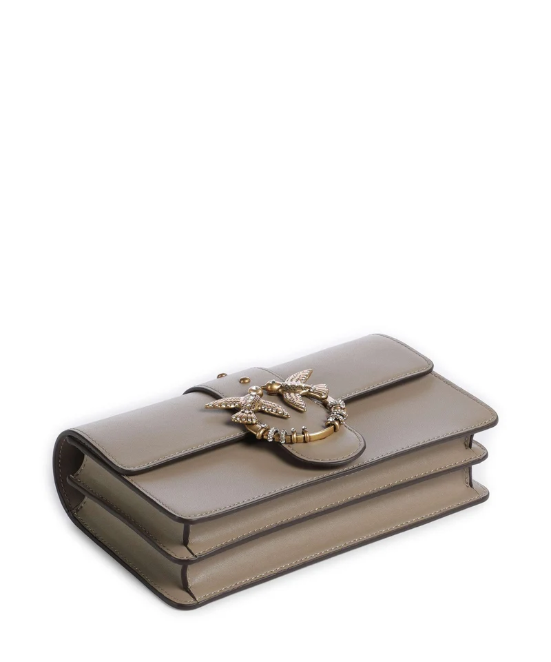 Pinko Love One Mini New Buckle Sac bandoulière grigio talpa/antique gold