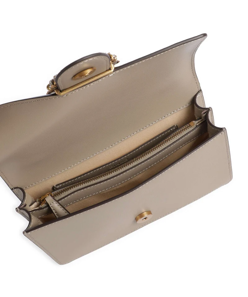 Pinko Love One Mini New Buckle Sac bandoulière grigio talpa/antique gold