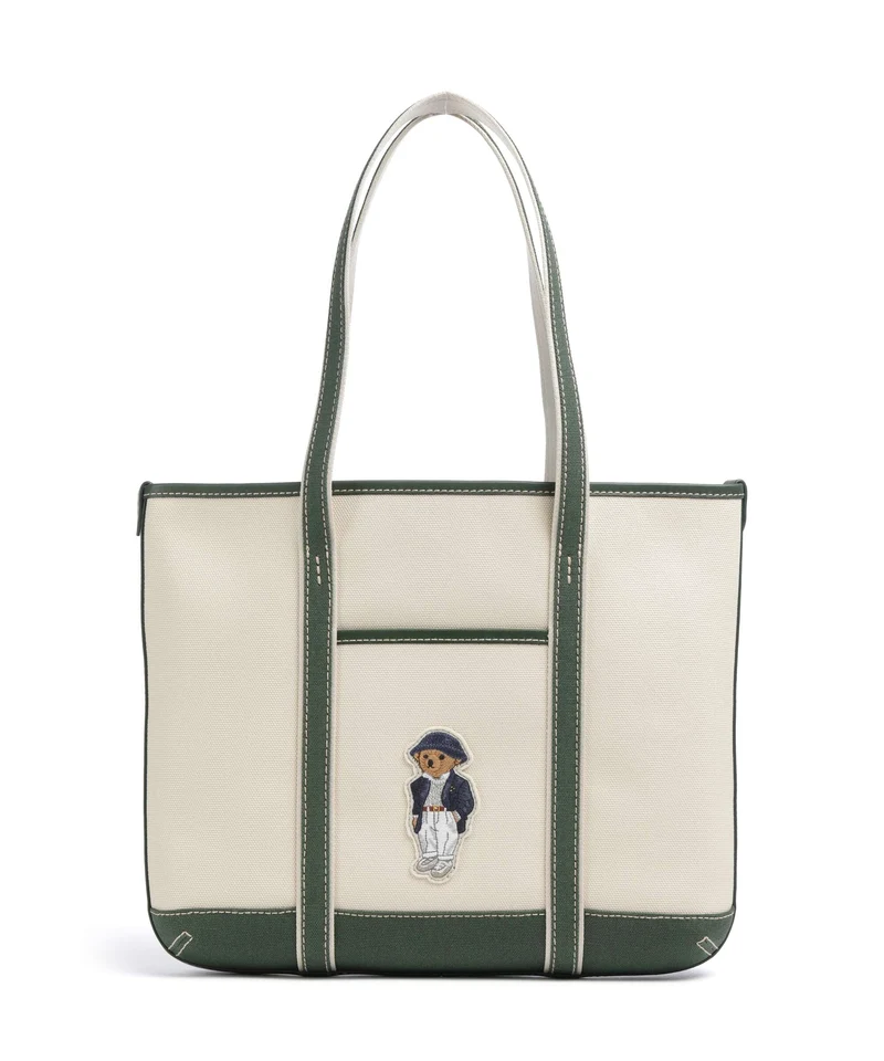 Polo Ralph Lauren Canvas Small Cabas ecru/juniper