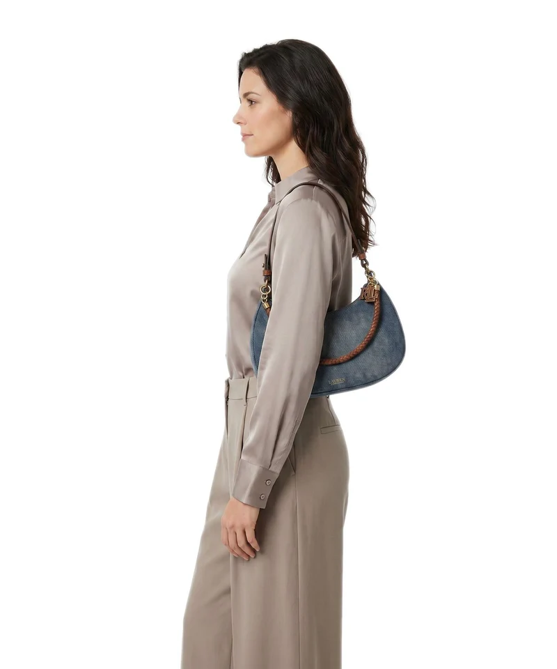 Lauren Ralph Lauren Marcy Medium Sac porté épaule oxford blue/lauren tan