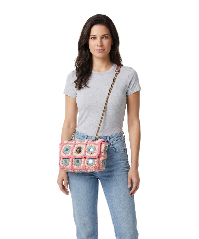 Kurt Geiger Kensington Crochet Sac bandoulière pink combination