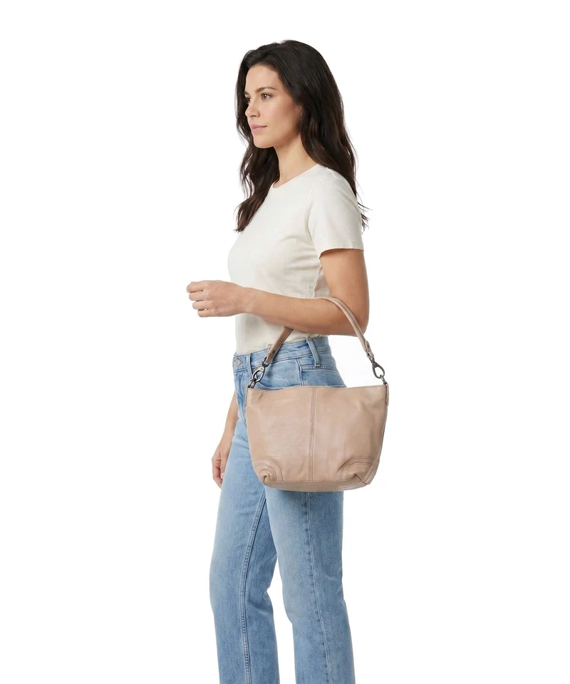 The Chesterfield Brand Washed Waxed Cow Lucy Sac porté épaule beige