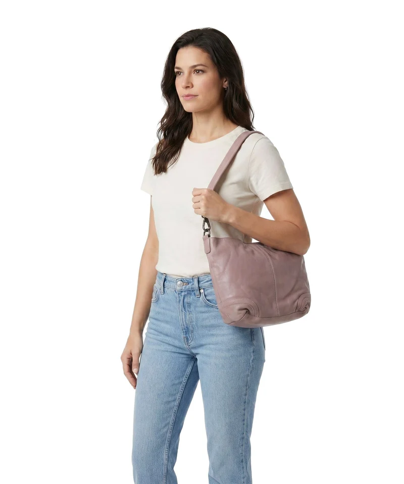The Chesterfield Brand Washed Waxed Cow Lucy Sac porté épaule lavender lilac
