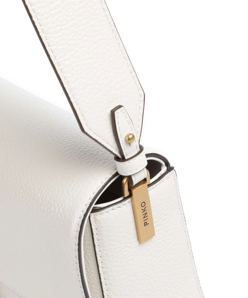 Pinko Love One Classic Slouchy Sac porté épaule bianco nembo/antique gold