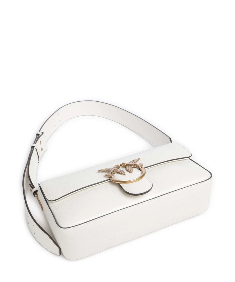 Pinko Love One Classic Slouchy Sac porté épaule bianco nembo/antique gold