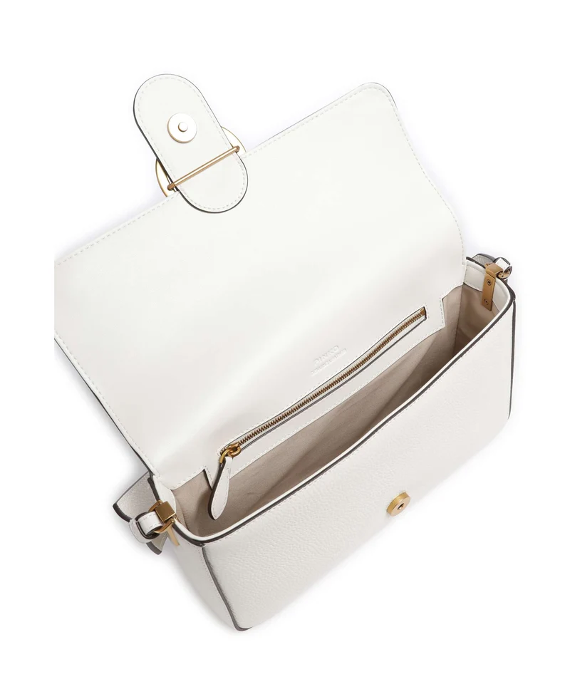 Pinko Love One Classic Slouchy Sac porté épaule bianco nembo/antique gold