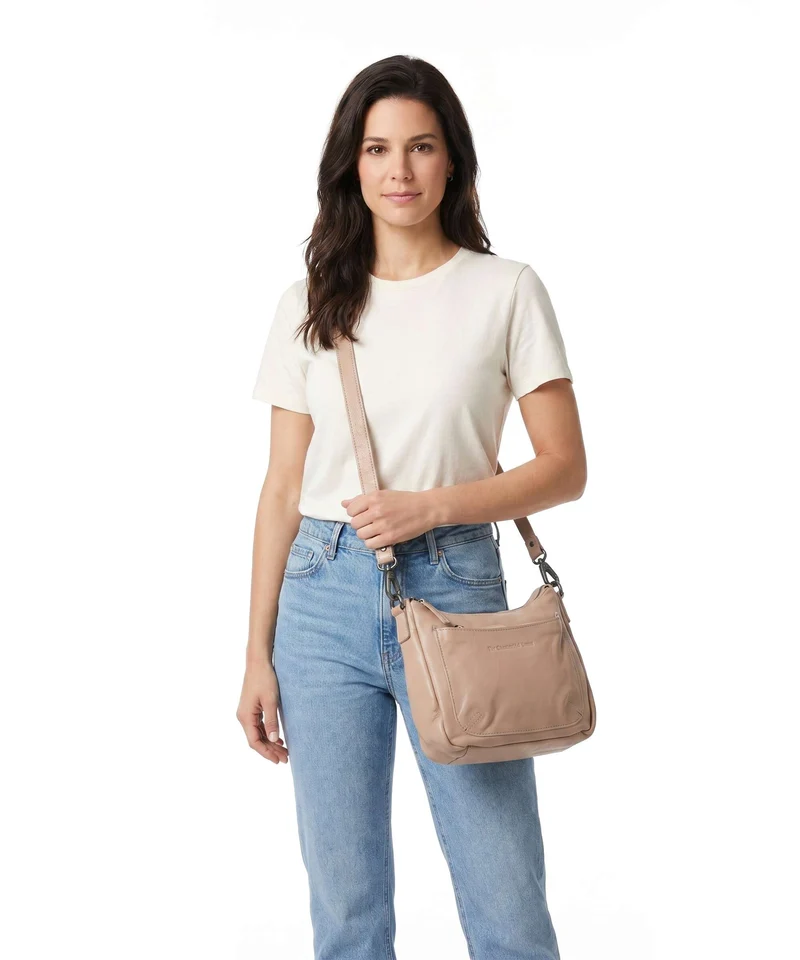 The Chesterfield Brand Washed Waxed Cow Caroline Sac bandoulière beige