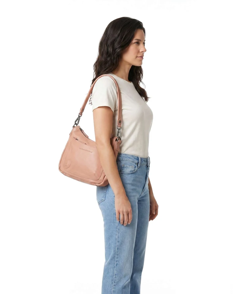 The Chesterfield Brand Washed Waxed Cow Caroline Sac bandoulière vintage rose