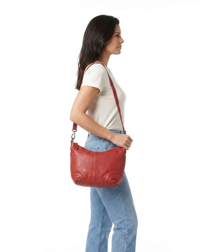 The Chesterfield Brand Washed Waxed Cow Lucy Sac porté épaule red
