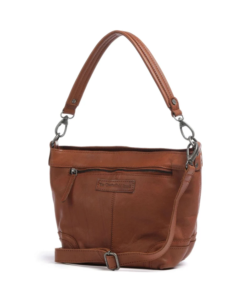 The Chesterfield Brand Washed Waxed Cow Lucy Sac porté épaule cognac