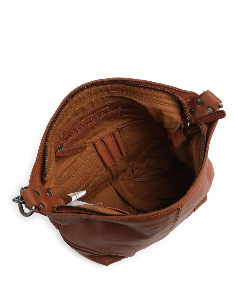 The Chesterfield Brand Washed Waxed Cow Lucy Sac porté épaule cognac