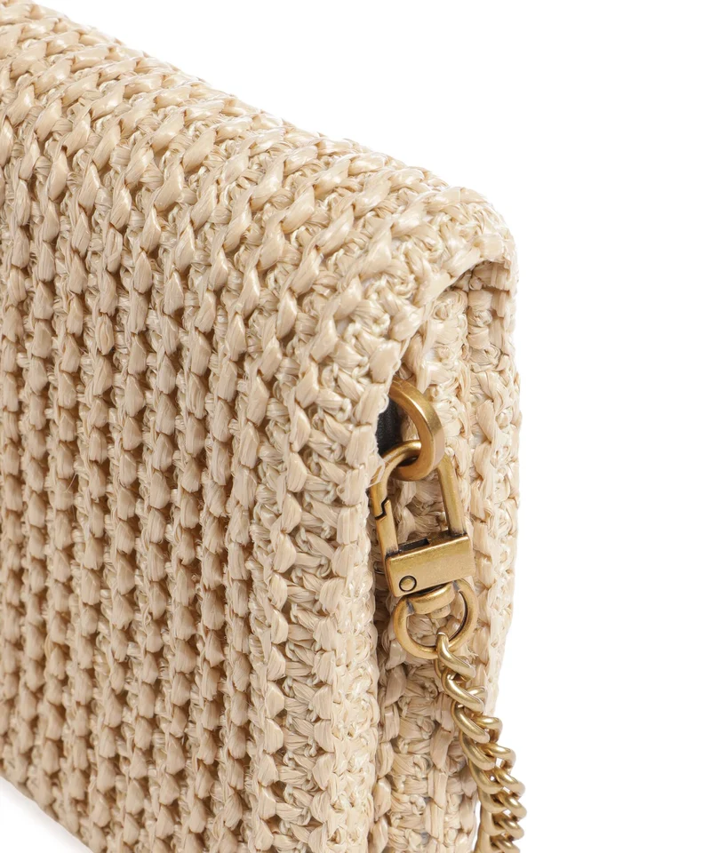 Pinko Love Click Soft Horizontal Mini Sac bandoulière rafia/nero/antique gold